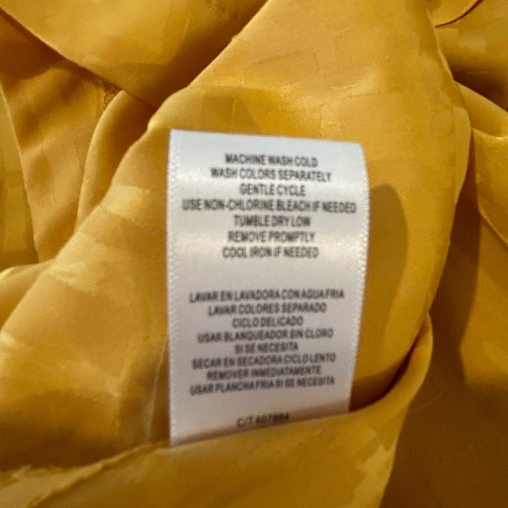 💛”Maison Tara” NWT Mustard/Gold Satin Midi Dress w/ Front Tie Detail Size 18W💛 - Picture 12 of 14